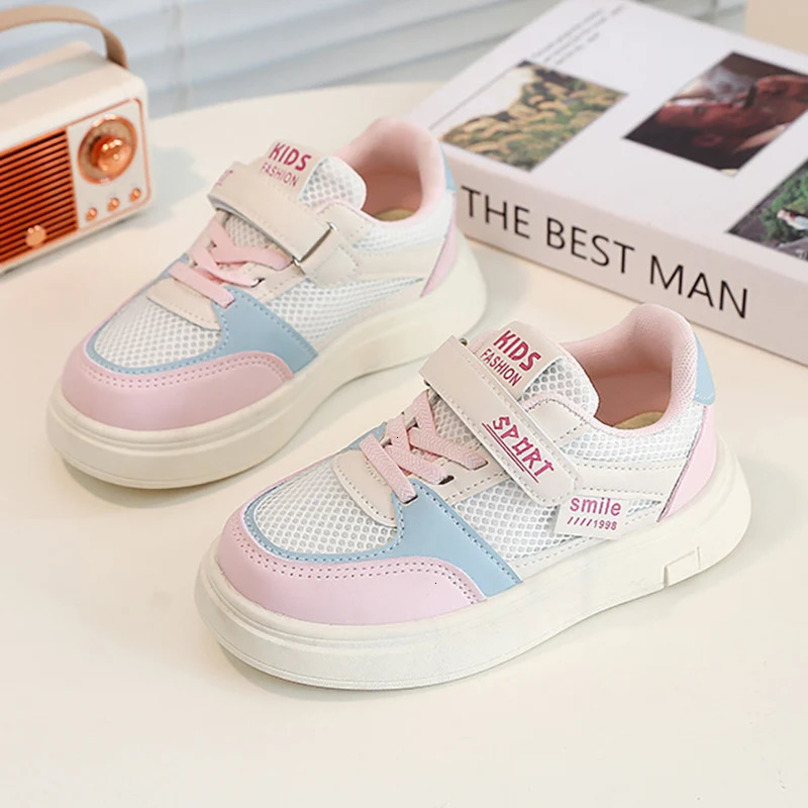 Korean Style Teenager Girls Sneakers PU Leather Breathable Kids Sneakers Trend Fashion Tennis Shoes Sport Shoes For Children 250613