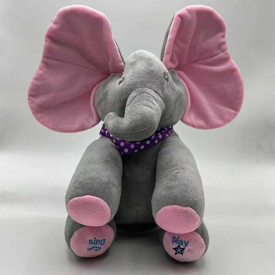 Musical Dancing Elephant Plush Singing Peekaboo Toy with Moving Ears Soft Cuddly Gift for Birthday C250925