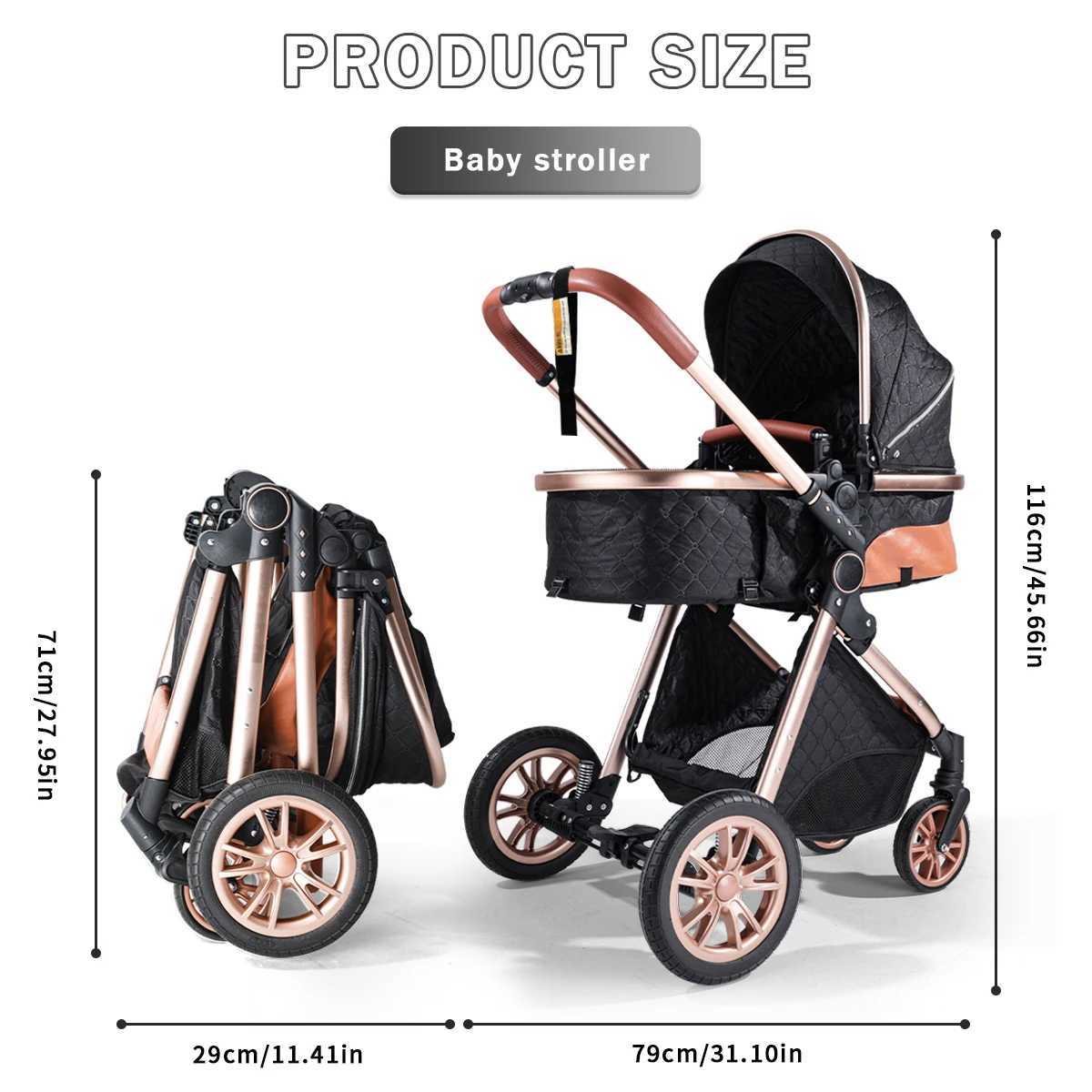 Twoinone baby stroller with sunshade portable and foldable bidirectional push for outdoor high view stroller Z250924
