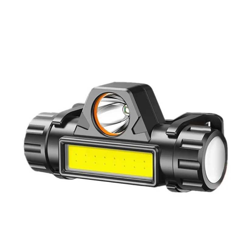 LEd Mini HEADlamp Strong Light Multifunctional Dual Light Source Attraction Outdoor Usb Charging Fishing J250925