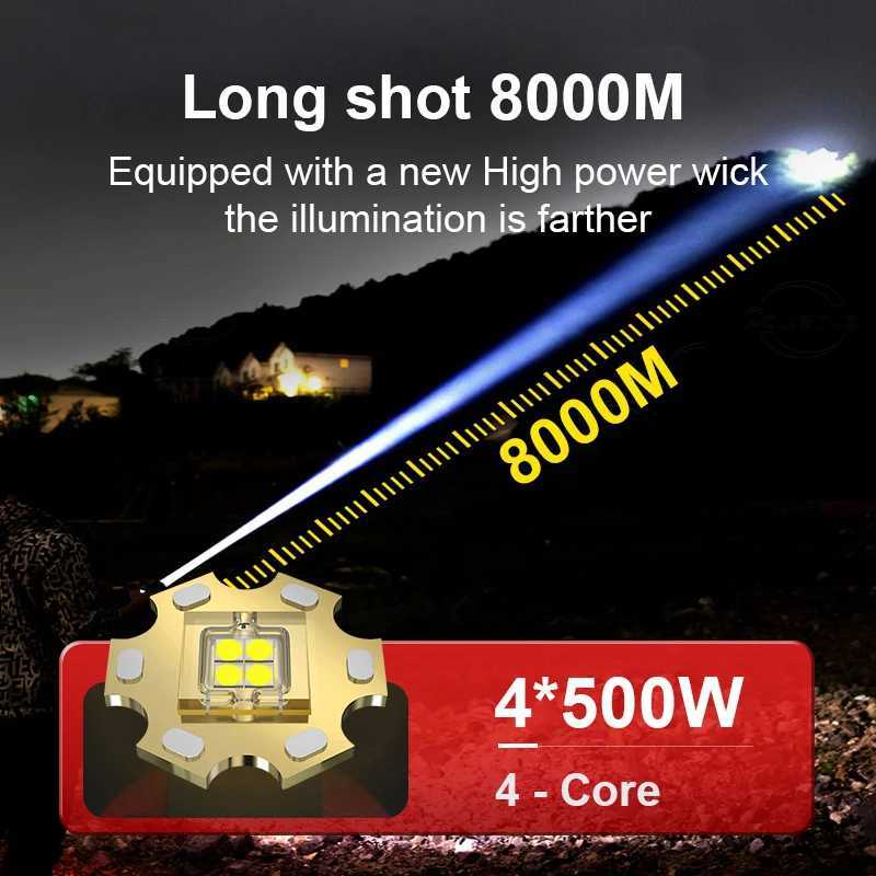 High Power Spotlight Long Rang Wick 4LED Headlamp Telescopic Zoom Head Flashlight Fishing Light Lamp Torch For Camping Fishing J250925
