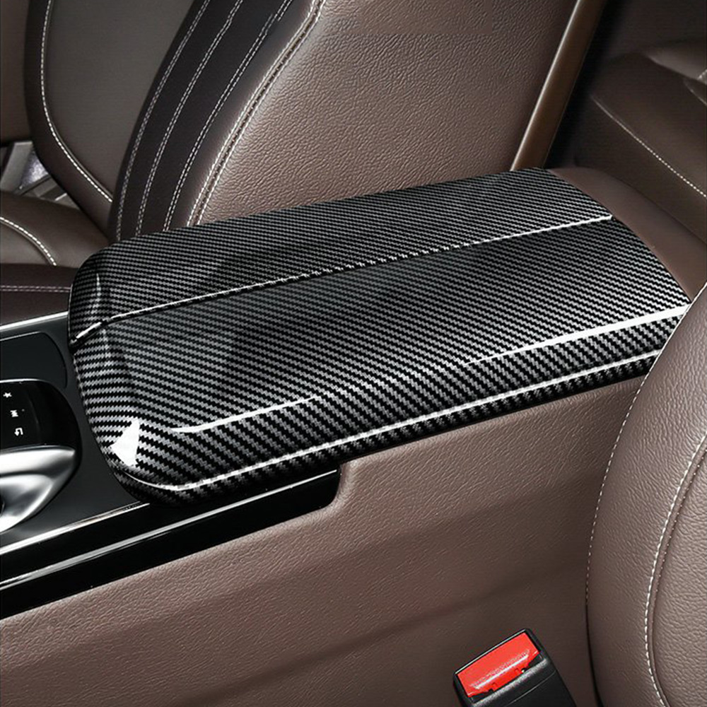 For Mercedes-Benz GLE GLS ML GL Class W166 X166 2012-2019 Carbon Fiber Car Center Console Armrest Box Panel Protection Cover Trim 350 400 500e 550 63 