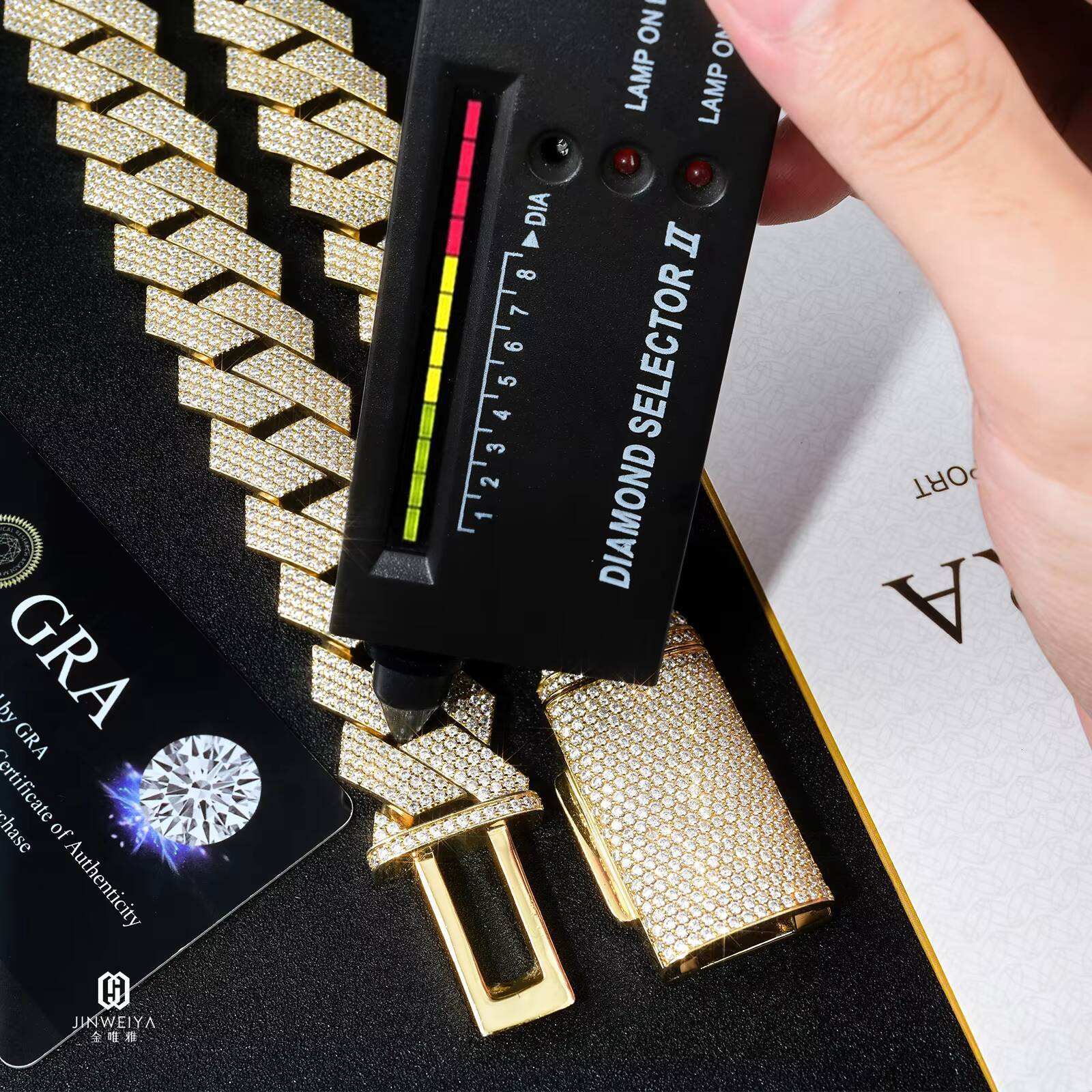 Mens VVS Moissanite Jewelry Iced Out Cuban Link Chain with Diamond Tester Sterling Silver Bracelet Bangle Passes All Tests