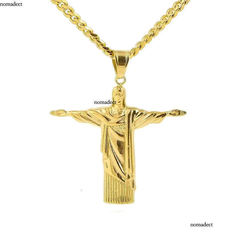 Mens Hip Hop Necklace Jewelry Fashion Stainless Steel JESUS Piece Pendant High Quality Gold Necklaces a2
