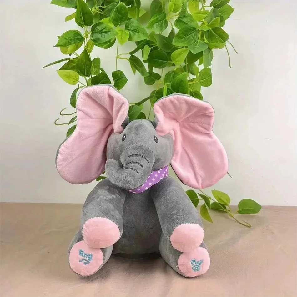 Musical Dancing Elephant Plush Singing Peekaboo Toy with Moving Ears Soft Cuddly Gift for Birthday C250925