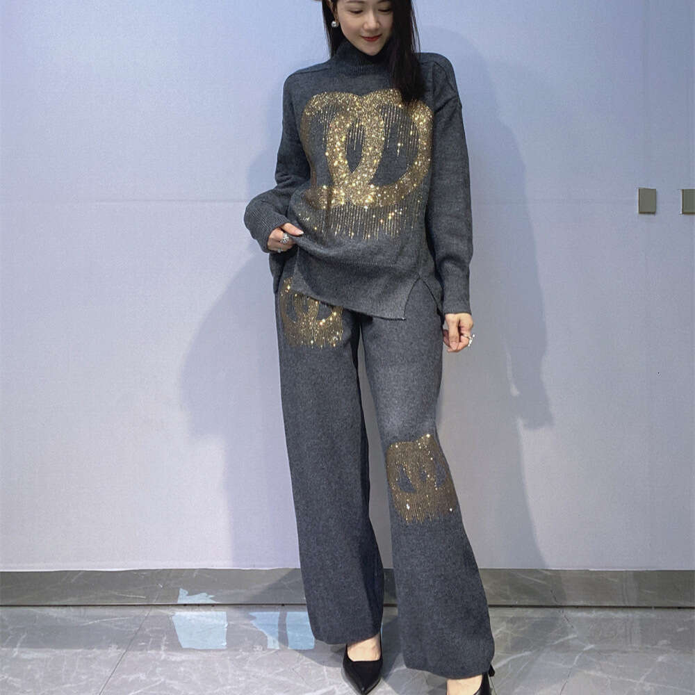 Casual Sequins Pullover Long Sleeve Sweatershirt Oversized 2 Piece Sets Women 2025 Spring Autumn Loose Pant Sets