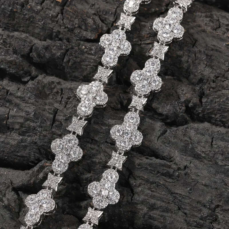 necklace moissanite chain 10mm16/18/20inch Gold Plated Bling CZ Cross Cuban Bracelet Links Hip Hop Jewelry For Men Women 825 aaa