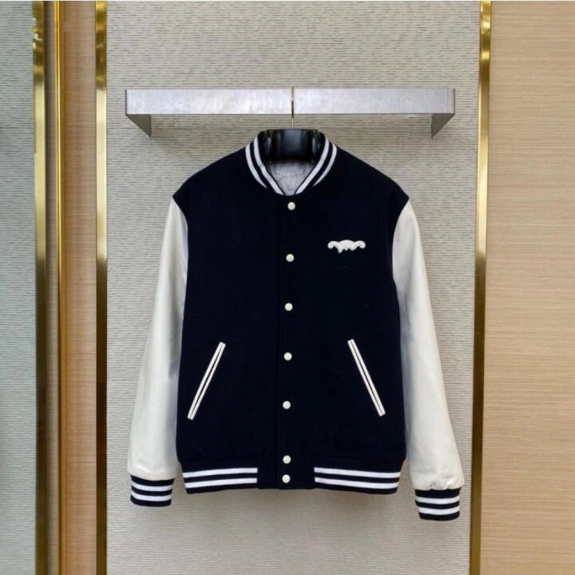 Women men couple lovers' designer baseball jackets PU leather long sleeve patched logo embroidery cool coats color block casacos SMLXL