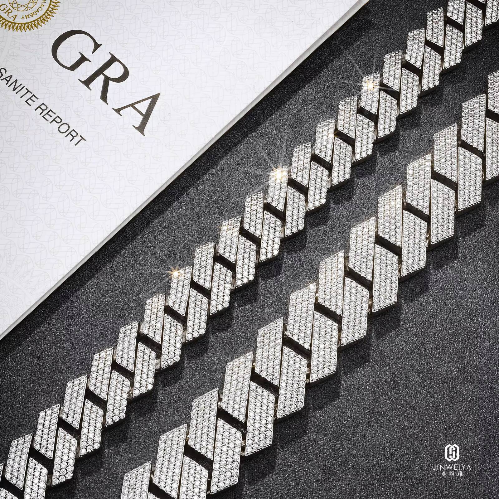 High Jewelry Mens VVS Moissanite Necklace 925 Silver 15mm 18mm Cuban Link Chain Iced Out Style