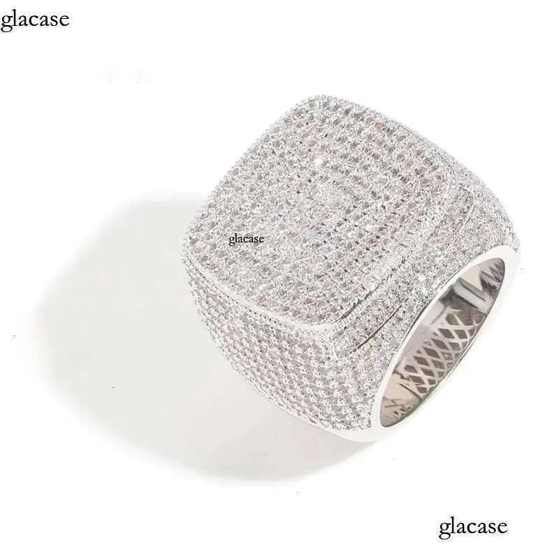 2024 Iced Out Jewelry Vvs Moissanite Men Hip Hop Real Gold Hiphop Gemstone Rings Zf Round m Champion Ring