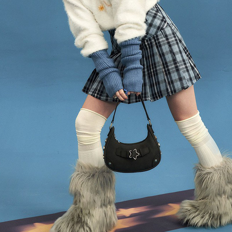 2025 Autumn/Winter clean New bag Korean Design Light Luxury Underarm Bag Y2K Spicy Girl Style Retro Design Handbag denim designer Bag