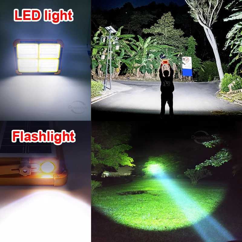 38000000LM 528LED Solar Charging Floodlight Waterproof Portable Camping Light Power Bank 10000mAh For Outdoor Emergency Lighting J250925