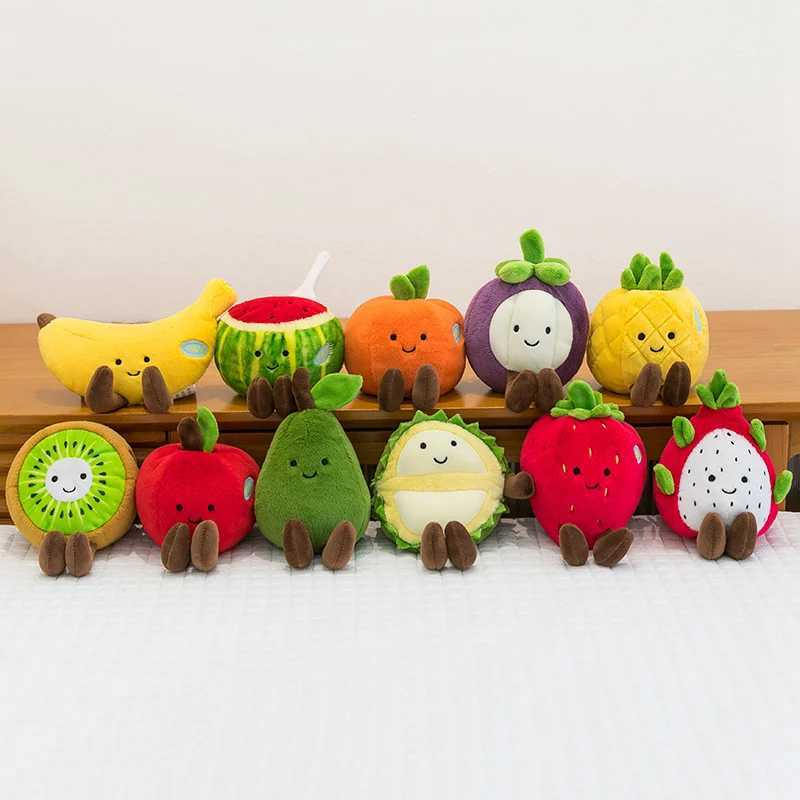 Ecological Fruits Toy Mangosteen Plush Durian Kiwifruit Doll Banana Strawberry Pear Orange Watermelon Pine C250925