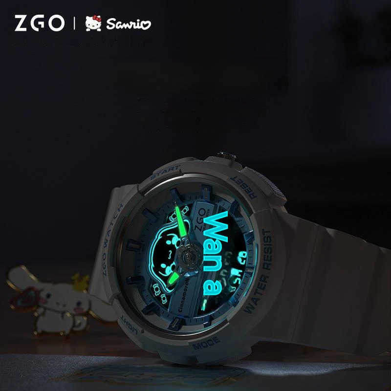 Sanrio Hello Kitty Watch Cinnamoroll Luminous Waterproof Alarm Clock Sports Women Girls Electronic Watches Kids Birthday Gifts L250925