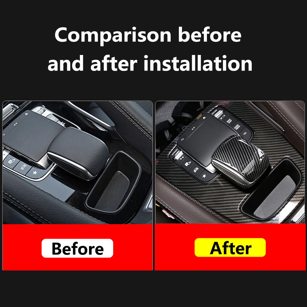 Car Carbon Fiber Center Console Gear Shift Panel Decoration Cover Trim for Mercedes Benz GLE W167 GLS X167 GLE Coupe C167 450 350 AMG 63 53Interior Ac
