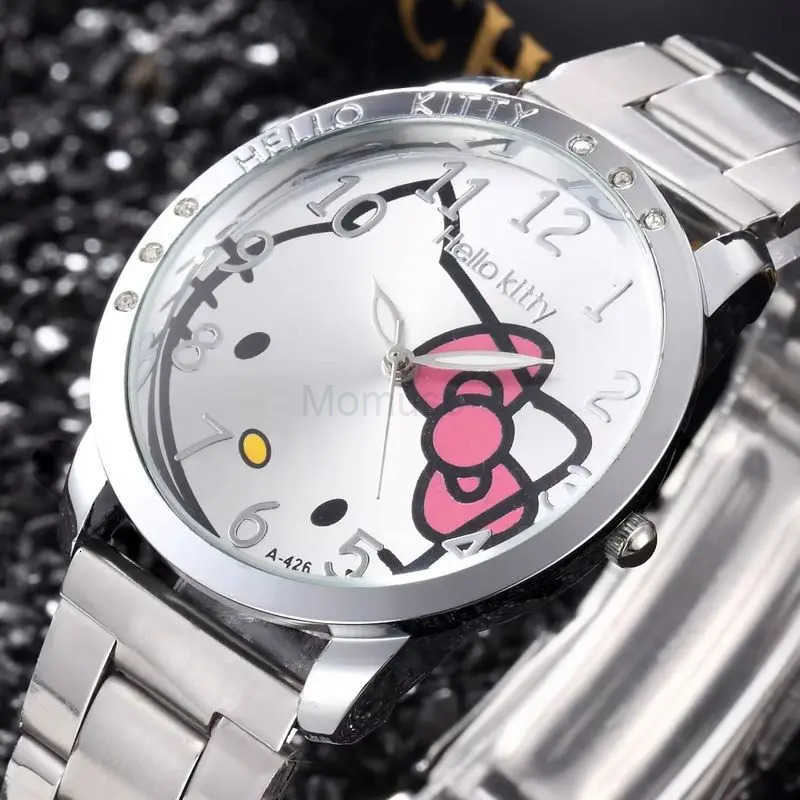Sanrio 2025 new hotselling casual simple steel belt womens watch HelloKitty fashion cartoon quartz watch girls holiday watch gift L250925