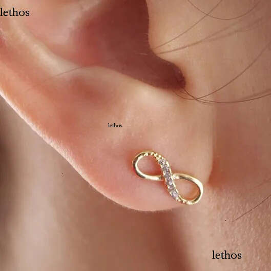 10 pairs - S036 small stud lovely simple infinite lucky Numbers figure 8 eight bolt earrings women holiday best g 1e