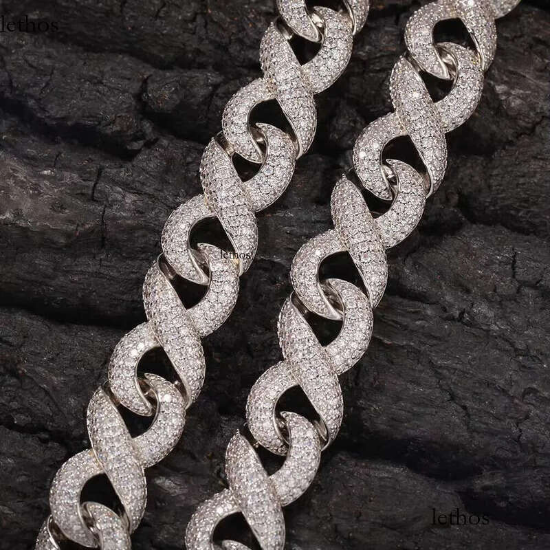 DHCollections Hip Hop 15mm Iced Out Cuban Link Chain Necklace 16-24 Inch Gold Sier Plated Brass Bling Zircon Jewellery for Streetwear Style 97