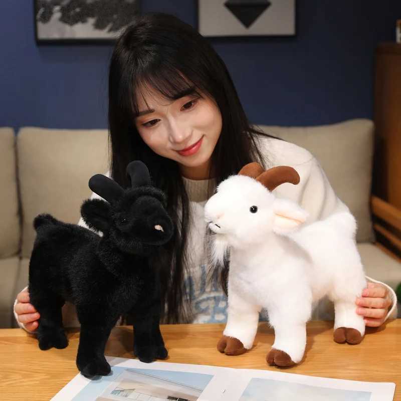 30cm Realistic Goat Plush Toy Soft Stuffed Animal Goat Cuddly Farm Animal Gift for Kids Boys Girls EasterChristmas Gifts C250925