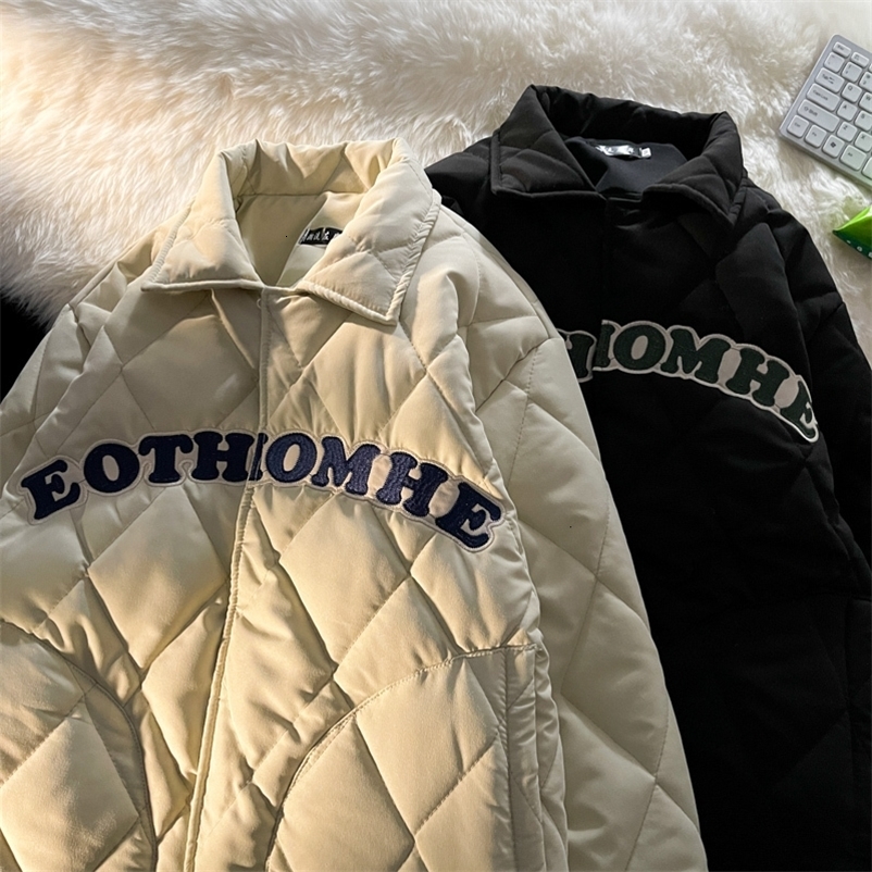 Women's Down Parkas Single Breasted Parkas for Women Autumn Winter Thicken Warm Vintage Long Sleeve Jackets Chic Casual Pockets Coats 230912