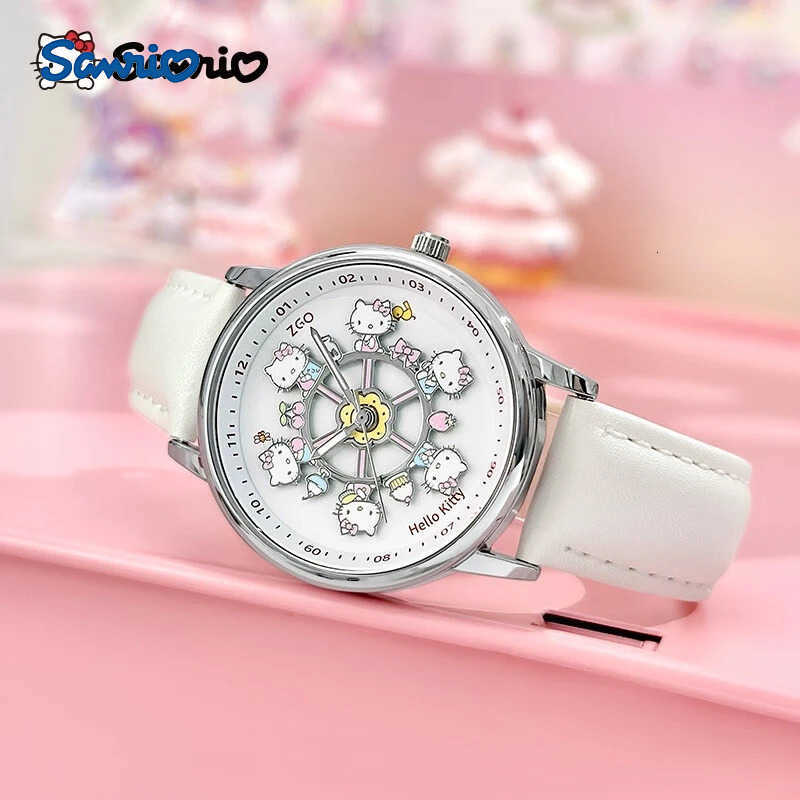 Sanrio 100 Genuine Carousel Watch For Cute And Playful Women Hellokitty Collaboration Cute Girl Waterproof Quartz Watch Gift L250925