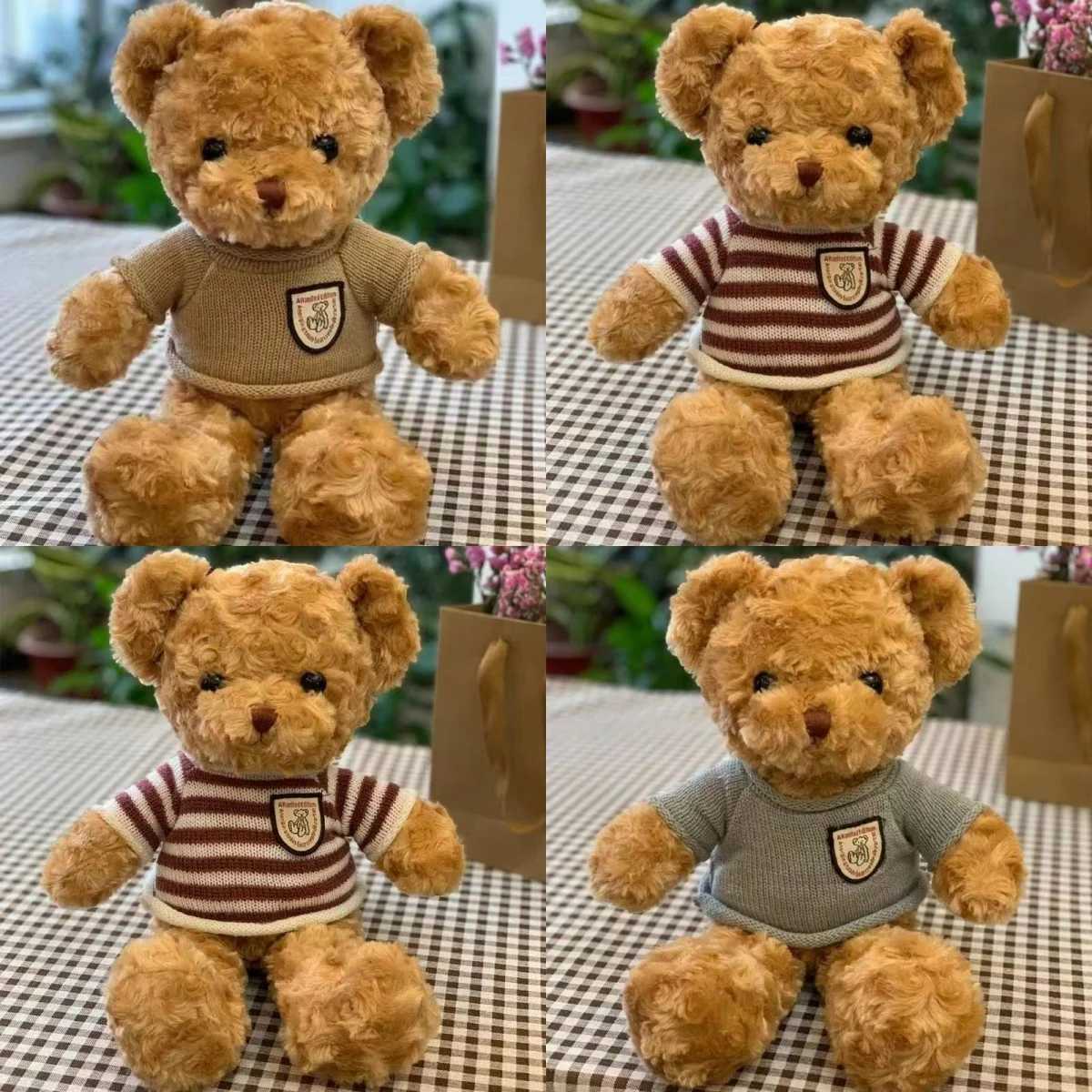 30cm Cute Teddy Bear Plush Toy Wearing Sweater Adorable Stuffed Animal with Soft Sweater Teddy Bear Perfect Gift for Kids C250925