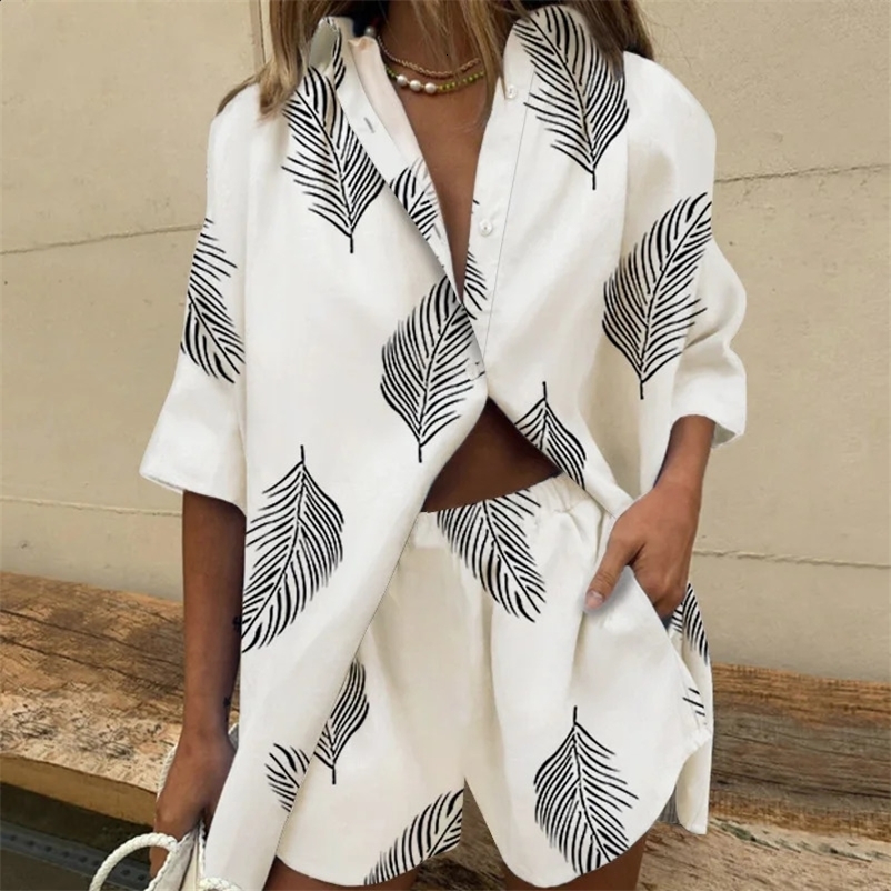 Summer Two Piece Set Casual Womens Shorts Suits Tracksuit Streetwear Short Sleeve Shirt Tops Loose Mini Shorts Conjuntos Falda 240810