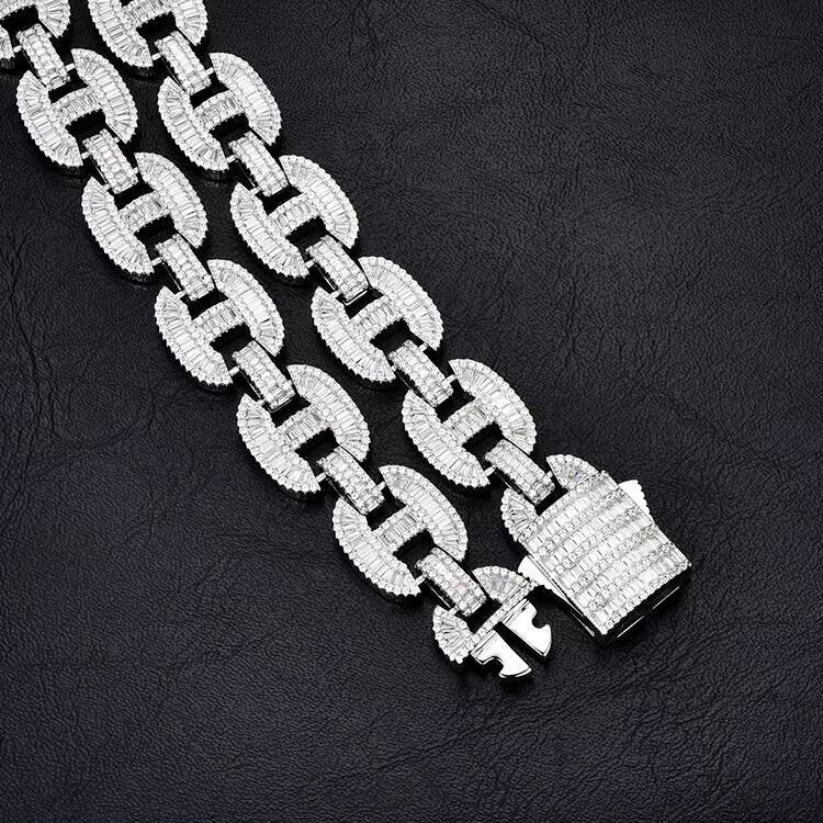 Customized Trendized Full Iced Out Mens Bling Hiphop Cadena Jewelry Rhinestones Diamond Cuban Link Chain