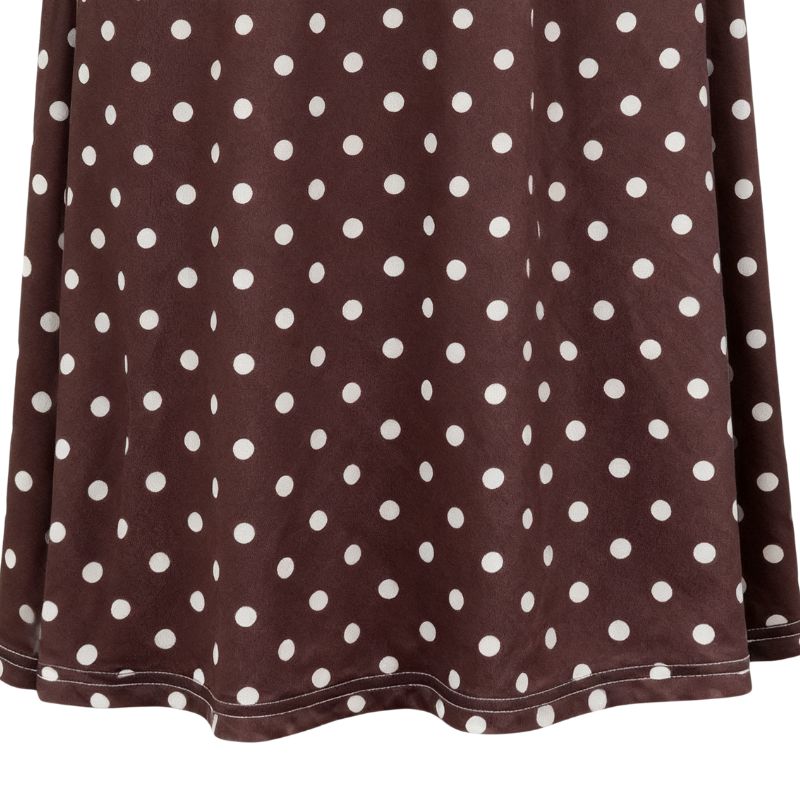 Women's Spring & Summer Polka Dot Elegant Midi Dress, Milk Silk Versatile Casual Commute Dress-CF55048