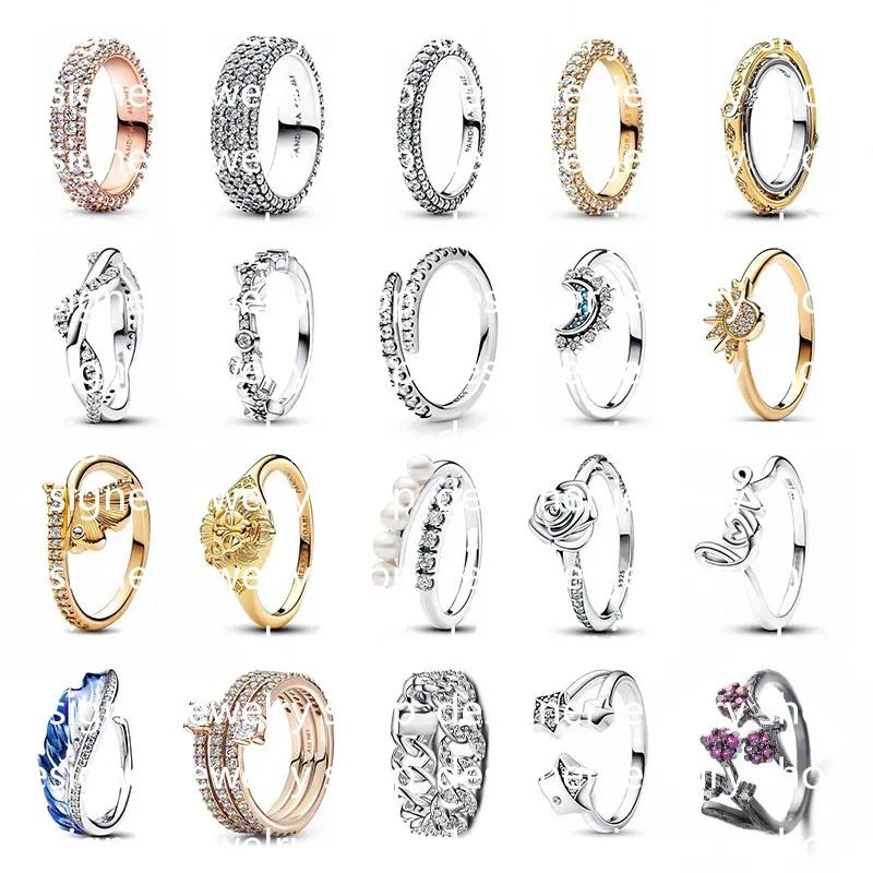 designer ring silver rose flower heart love ring for women 18k gold vintage star luxury designer engagement rings with shine crystal diamond hollow rings jewelry