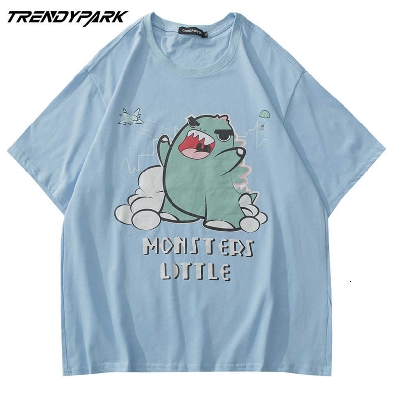 Men's T-shirt Cute Cartoon Summer Short Sleeve Printed Hip Hop Oversized Cotton Casual Harajuku Streetwear Top Tshirts Clothing 210601