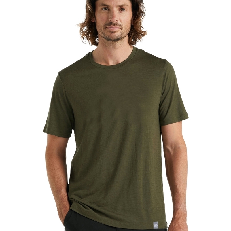 Men's T-Shirts 100% Merino Wool T-shirt Men's Sports Outdoor Hiking Merino T Shrit Moisture Proof Wicking Odor Cold and Breathable T-shirt U