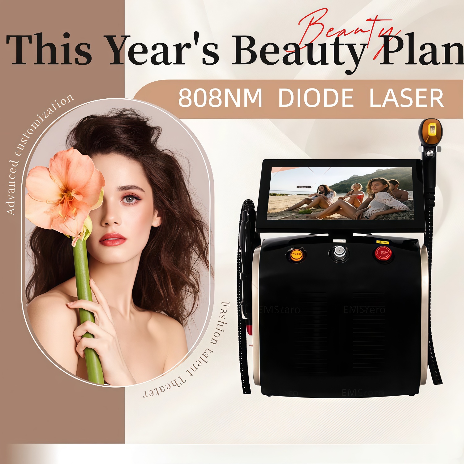New 2 in 1 Alexandria Equipment 3 wavelengths Permanent Professional Diode Ice Titanium Laser Body Hair Removal Machine Suitable for home and beauty s