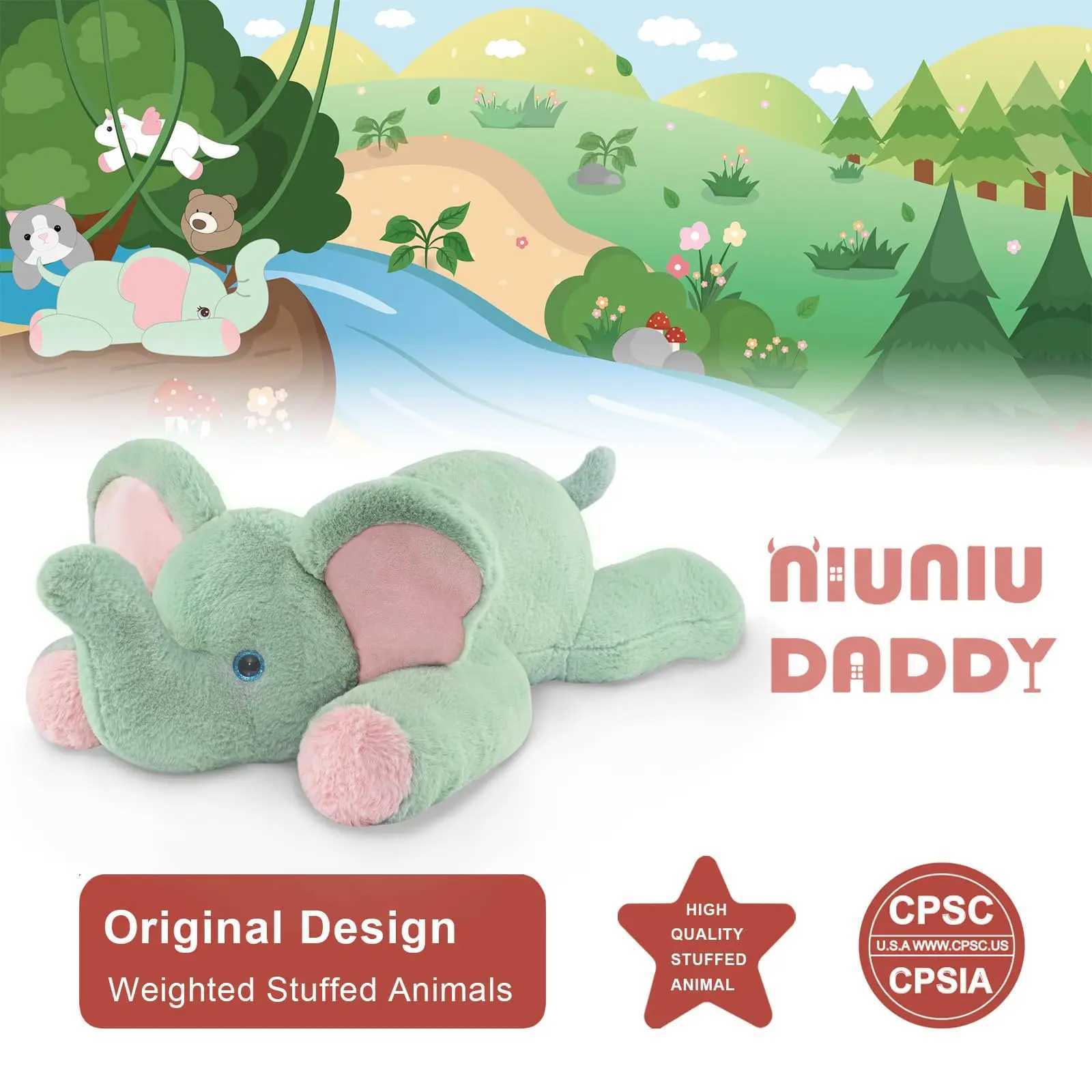 Niuniu Daddy 20 33 Pound Elephant Weighted Stuffed Animals Large Pillowfort Plush Animal Toys for Kids Adults Baby Birthday C250925