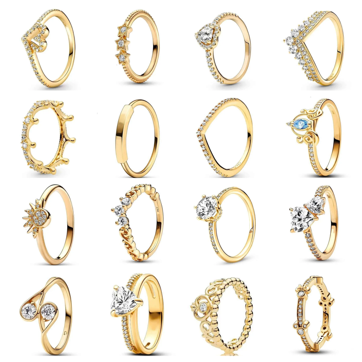 designer ring gold ring New Hot Sale Shining Crown Star Love Heart Gold Ring Style Suitable For Classic Fashion Princess Jewelry Gift