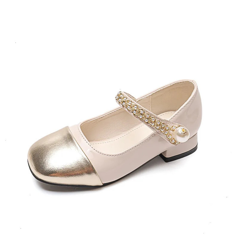 Girls Leather Shoes Kids Dress Shoes for Wedding Party Bling Glitter Flat Sandals Fashion Breathable Loafers 241219