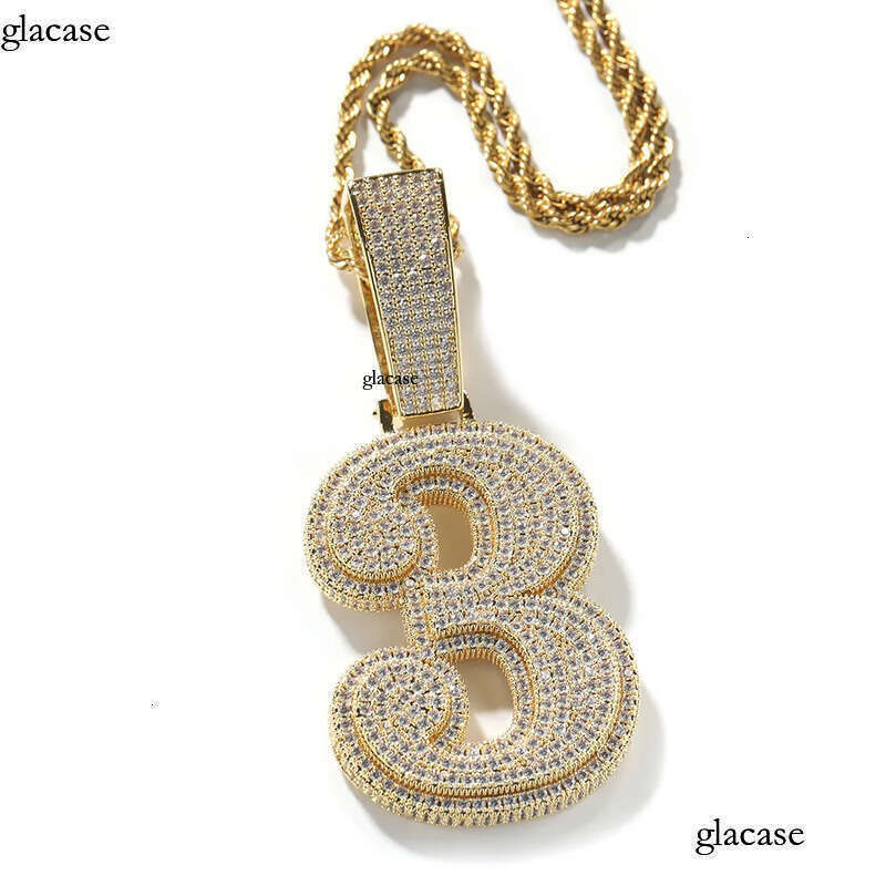 Hip-Hop Custom 0-9 Numeric Pendants with 5A Grade Zircon for Men Women Jewelry