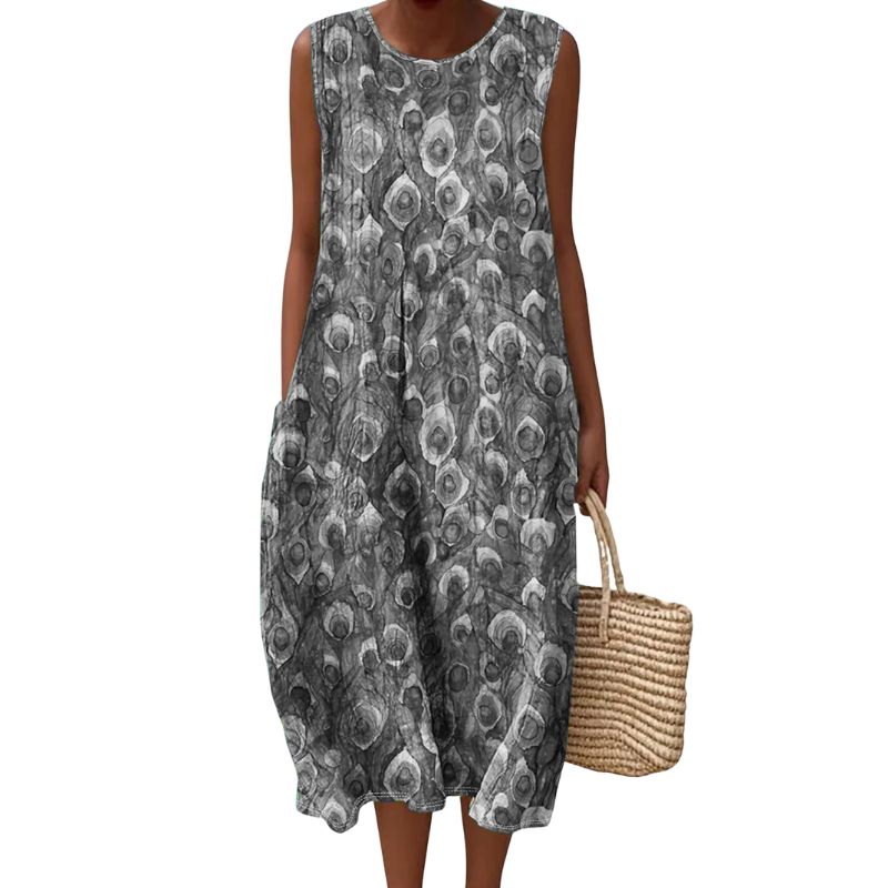 Elegant Womens Short-Sleeve Midi Dress Made from Comfortable Milk Silk Fabric Ideal for Daytime Leisure Wear-CF53866