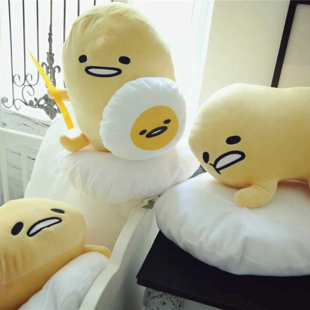 Cute Gudetama Plush Toy Soft Cuddly Stuffed Gudetama Plushies Hug Doll Sleeping Pillow Sofa Decoration Pillow Birthday Gifts C250925