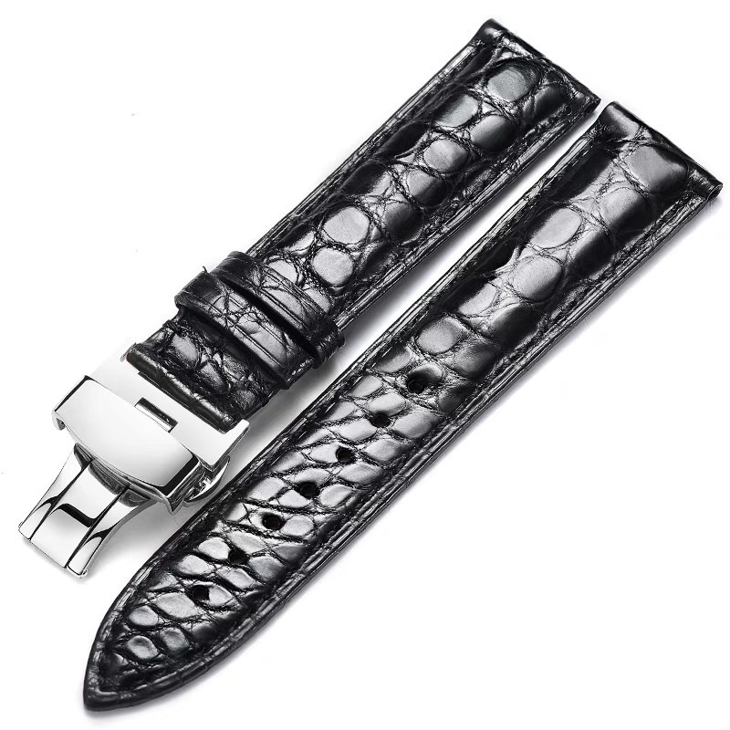 Watch Bands Two-sided Leather Watchband 14 16 18 19 20 21 22mm Genuine Leather Alligator Watch Strap Band With Butterfly Buckle 230728