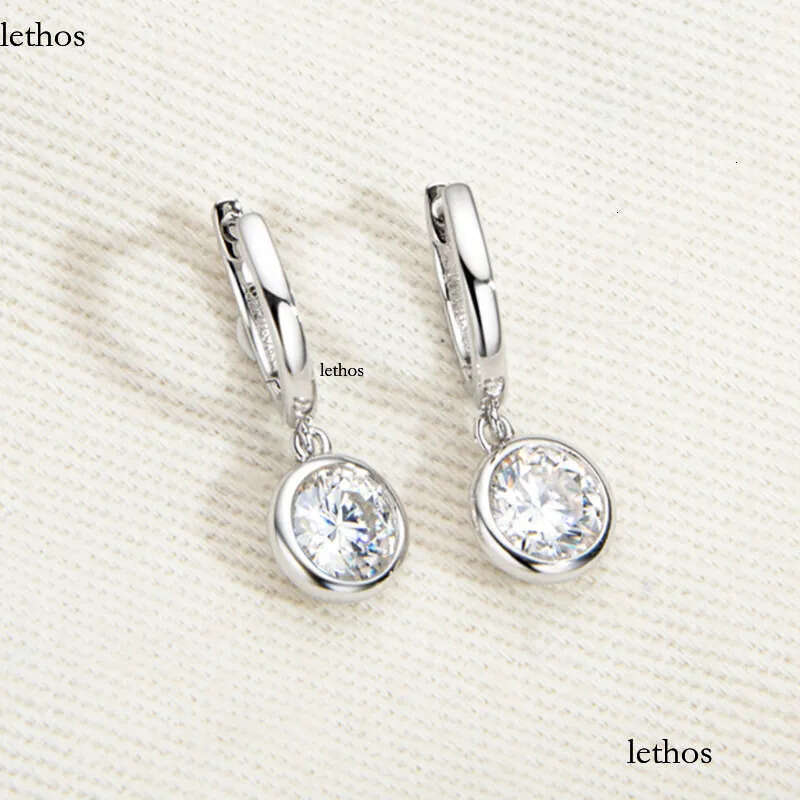 DJMAX 1CT for Women Top Original Sterling Sier Lady's Moissanite Dia Hoop Earrings New 2023 33