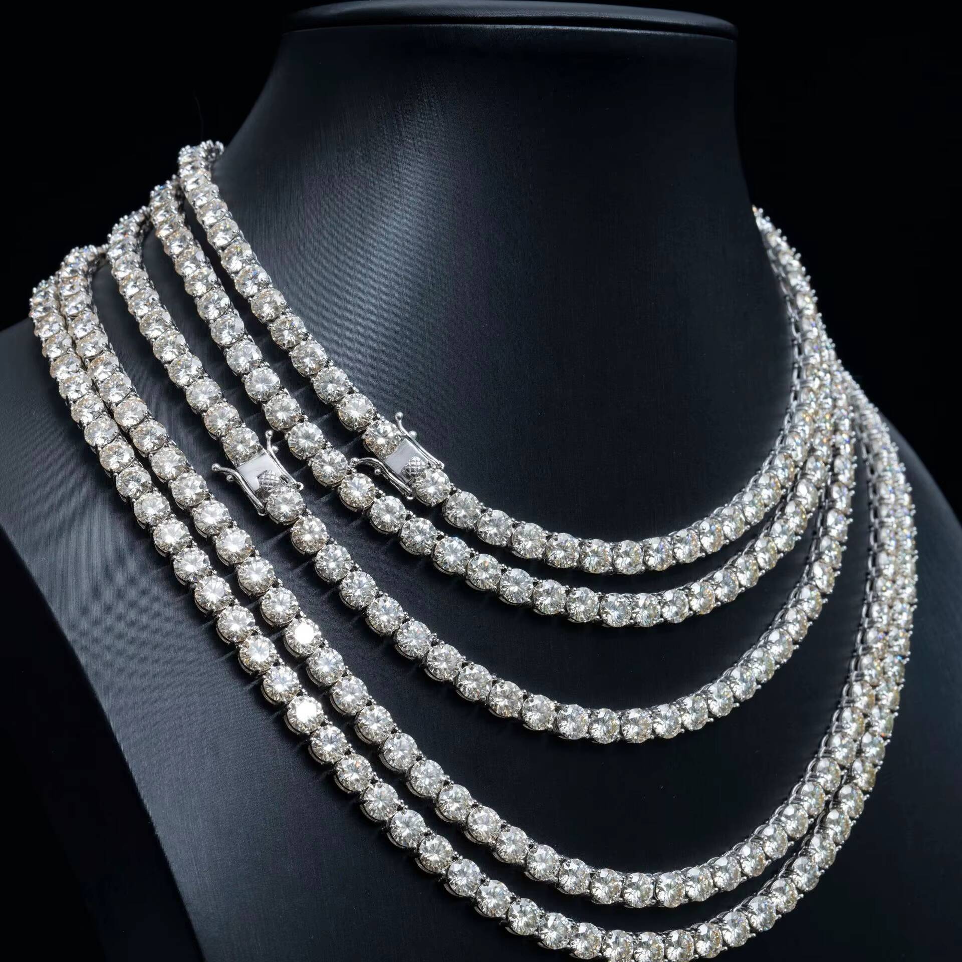 65mm Hiphop Tennis Gra Certified Moissanite Jewelry Necklace Bracelet