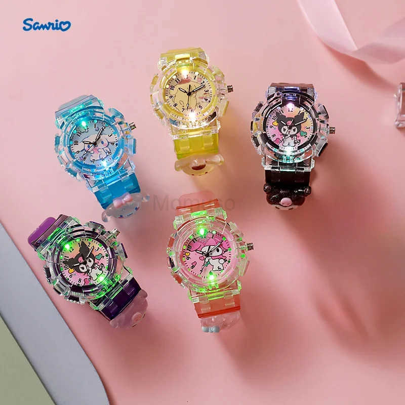 Sanrio 1PC Kawaii Cartoon Anime LED Watch Cute Kuromi Melody Pudding Dog Birthday Gifts And Christmas Thanksgiving Gift Toy L250925