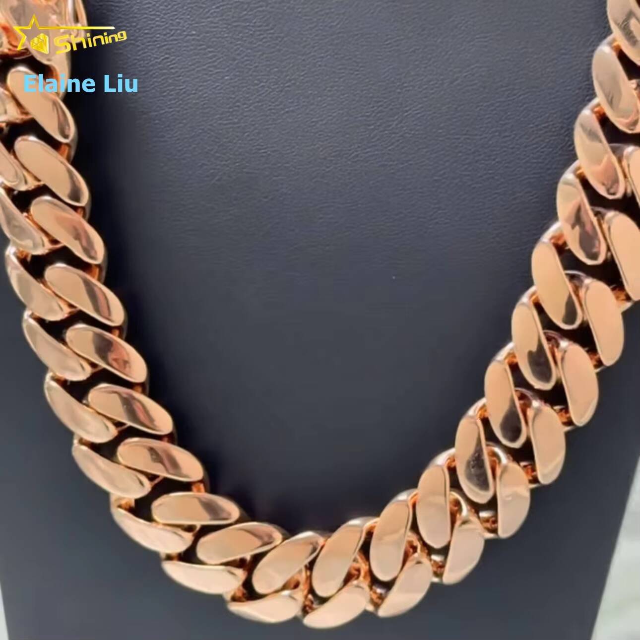 Fashion Iced Out Hip Hop Jewelry VVS Moissanite Diamond 925 Sterling Silver Miami Cuban Link Chain Necklace