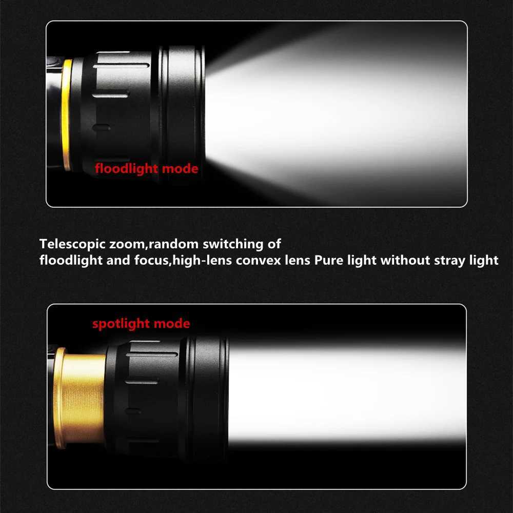 High Power XHP360 Headlamp LED Flashlights 36core Wick Telescopic Zoom Fishing Light Lamp For Camping J250925