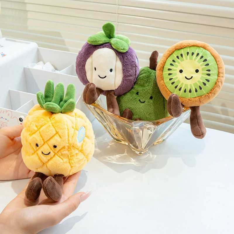 Ecological Fruits Toy Mangosteen Plush Durian Kiwifruit Doll Banana Strawberry Pear Orange Watermelon Pine C250925