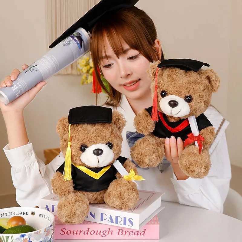 25cm Graduation DrBear Plush Toy Cute Christmas Hat Teddy Bear Soft Doll Boys Girls Students Graduation Gift C250925