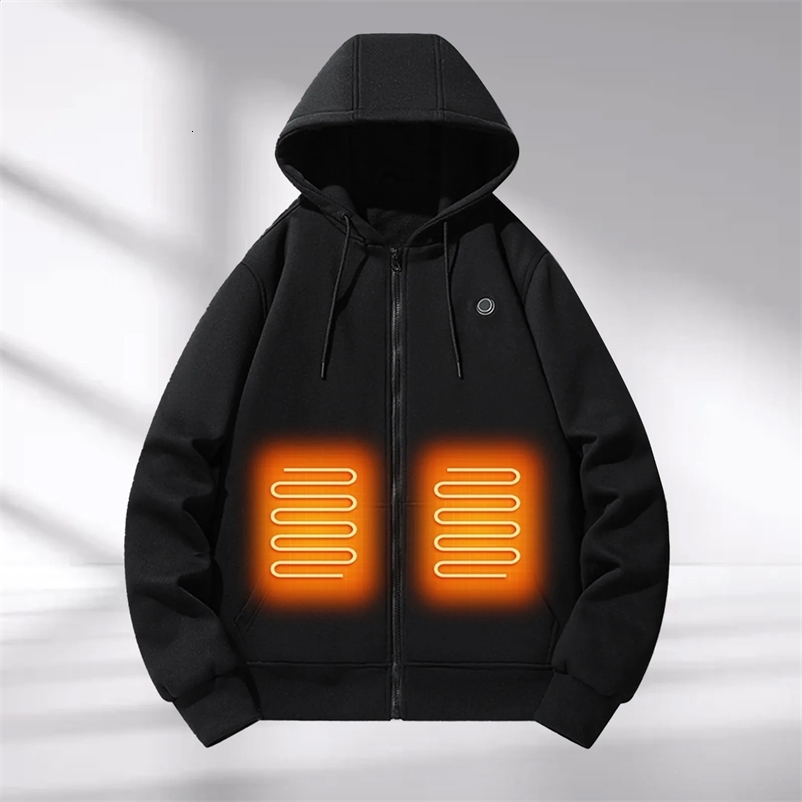 Mens hooded sweatshirt with three temperature controls intelligent heating mens and womens sportswear loose fit plus size hooded sweatshirt 241203