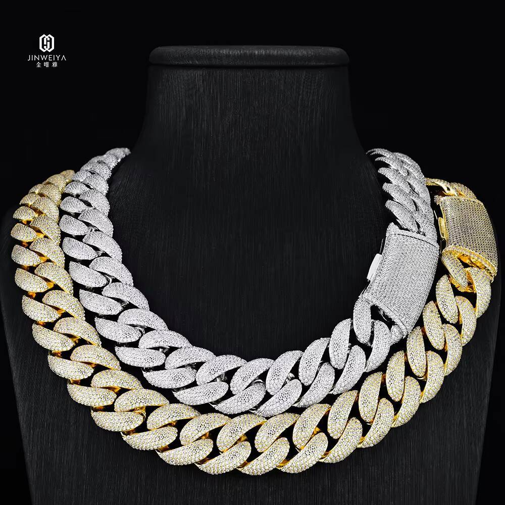 Heavy Duty 18mm 5 Rows VVS Moissanite Cuban Link Chain 925 Silver Material Iced Out Design Hip Hop Cuban Link Chain Men