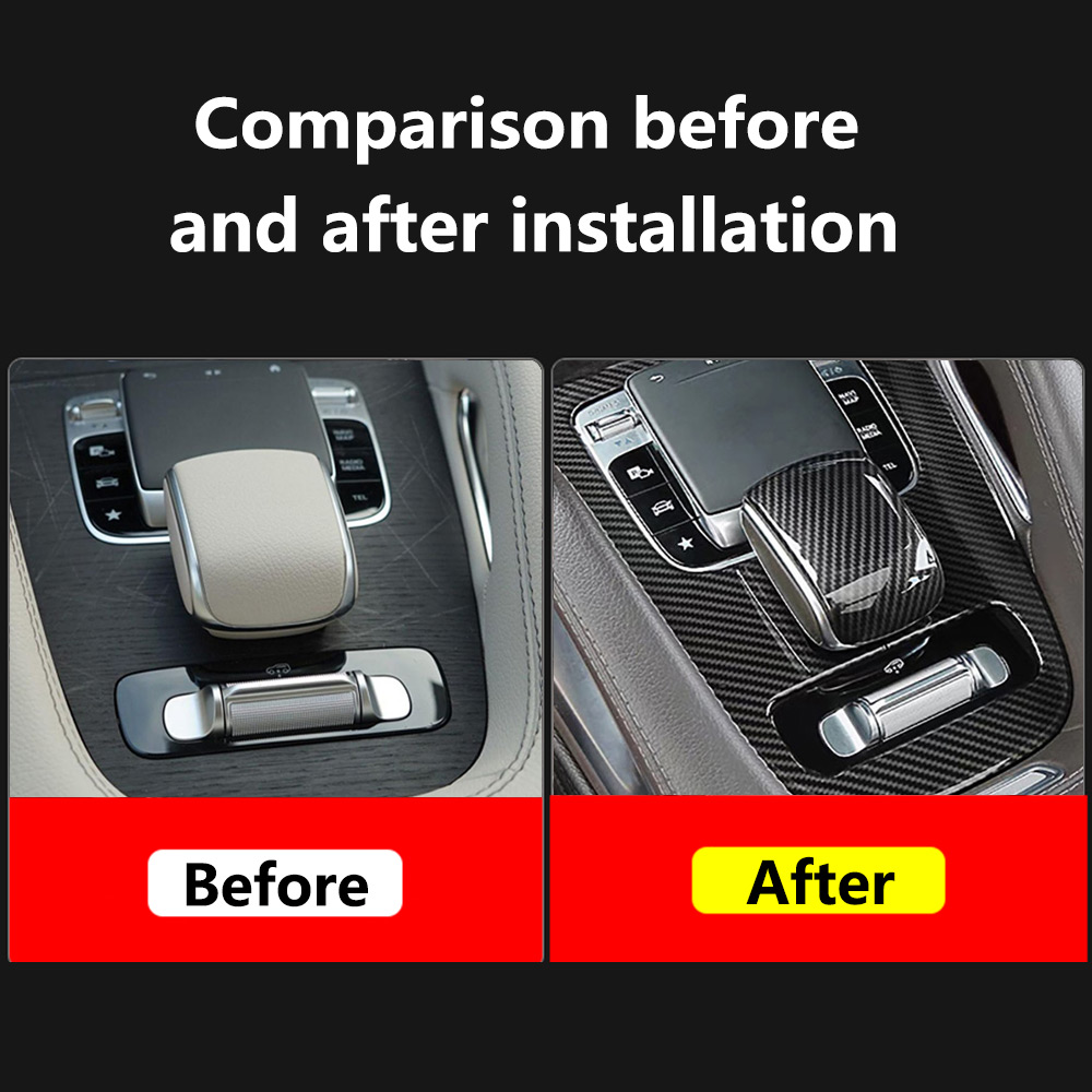 Car Carbon Fiber Center Console Gear Shift Panel Decoration Cover Trim for Mercedes Benz GLE W167 GLS X167 GLE Coupe C167 450 350 AMG 63 53Interior Ac